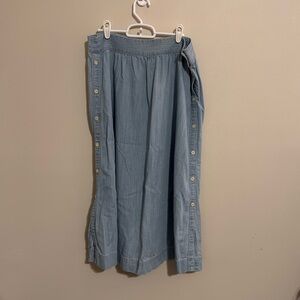 Chambray midi skirt